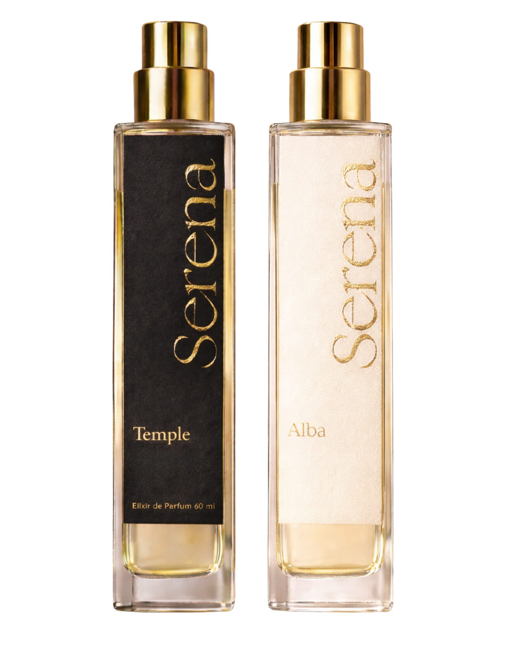 Dúo Signature Serena – Temple & Alba | Sauvage Elixir de Parfum de Dior + Miss Dior Elixir de Parfum 2021 de Chanel